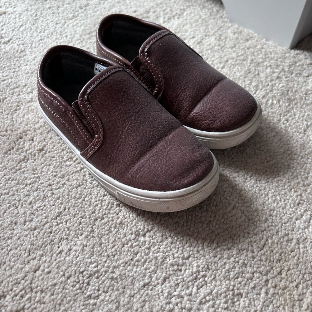 Carter's Brown Slip-On Sneakers with Elastic Panels